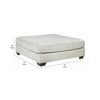 Ottoman | Oversized | Fabric Upholstered | Tapered Legs | Off White
