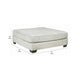 Ottoman | Oversized | Fabric Upholstered | Tapered Legs | Off White