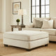 Ottoman | Oversized | Fabric Upholstered | Tapered Legs | Off White