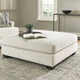 Ottoman | Oversized | Fabric Upholstered | Tapered Legs | Off White