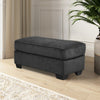 44" Textured Upholstered Dual Layer Ottoman, Charcoal Gray By Casagear Home