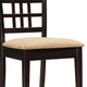 Geometric Wooden Dining Chair with Padded Seat Set of 2 Brown and Beige By Casagear Home BM206495