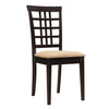 Geometric Wooden Dining Chair with Padded Seat Set of 2 Brown and Beige By Casagear Home BM206495