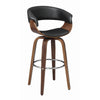 Barstool | Faux Leather | Swivel | Spider Legs | Brown & Black