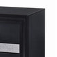 Nightstand with 2 Drawers and Rhinestone Pull Handles, Black and Silver By Casagear Home
