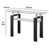 48 Inch Modern Sofa Console Table Frosted Glass Shelf Chrome Black By Casagear Home BM206514