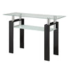 Console Table | 48" | Frosted Glass Shelf | Chrome Frame | Black