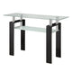 Console Table | 48" | Frosted Glass Shelf | Chrome Frame | Black