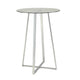 Bar Table | Round Glass Top | Angled Metal Legs | Silver & Clear
