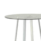 Round Glass Top Metal Frame Bar Table with Angled Legs Silver and Clear By Casagear Home BM206515