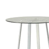 Round Glass Top Metal Frame Bar Table with Angled Legs Silver and Clear By Casagear Home BM206515