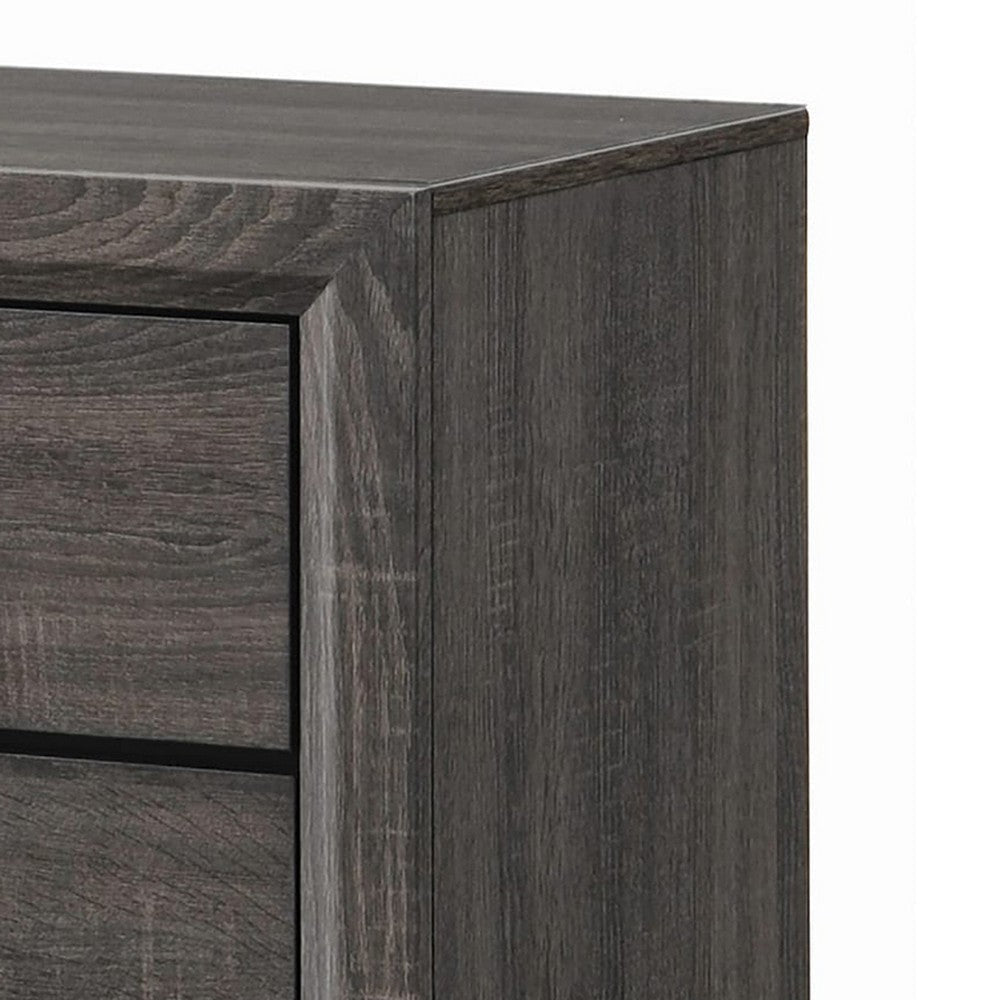 Nightstand | 2 Drawer | Chamfered Legs | Gray & Black BM206518