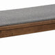 Fabric Upholstered Wooden Bench with Chamfered Legs Gray and Brown By Casagear Home BM206519