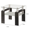 Glass Top End Table with 1 Bottom Shelf Clear and Black By Casagear Home BM206522