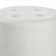 18 Inch Round Swivel Ottoman Vegan Faux Leather Tufted Seat White Chrome By Casagear Home BM206527