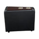 Console | Faux Leather | 2 Removable Metal Cup Holders | Black & Silver