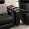 Console | Faux Leather | 2 Removable Metal Cup Holders | Black & Silver