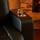 Console | Faux Leather | 2 Removable Metal Cup Holders | Black & Silver