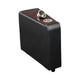Console | Faux Leather | 2 Removable Metal Cup Holders | Black & Silver