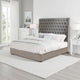 Bed | California King | Fabric Upholstered | Button Tufted | Gray