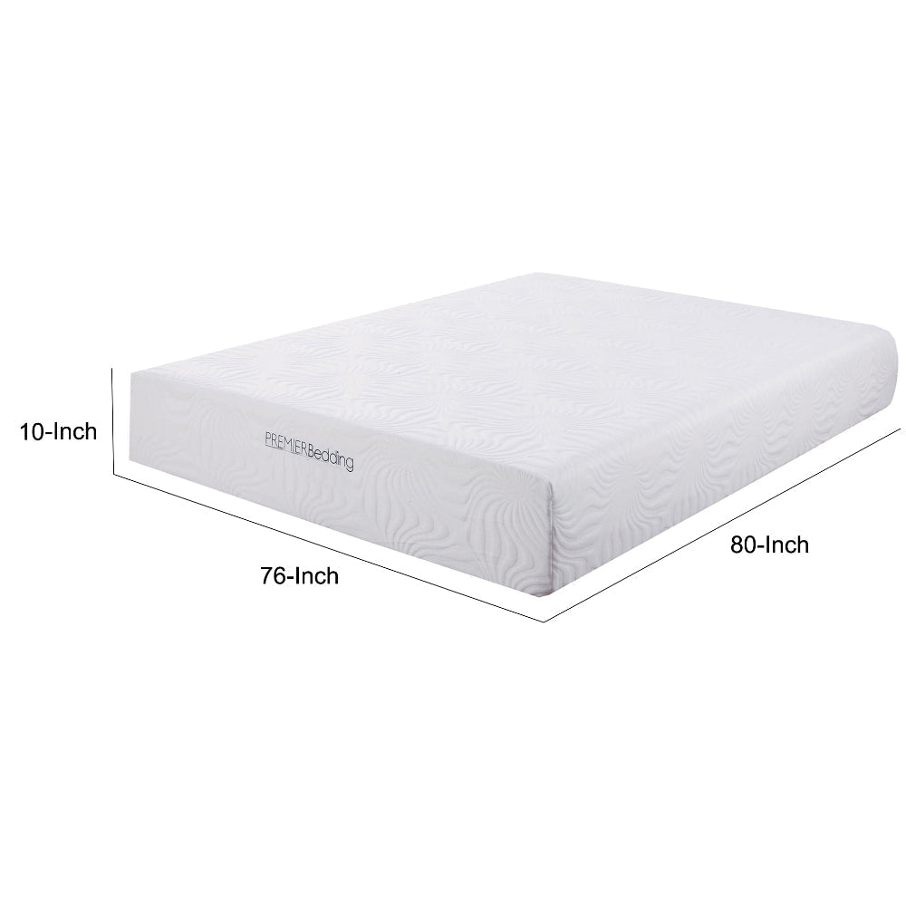 Eastern King Size Mattress with High Density Memory Foam White By Casagear Home BM206551