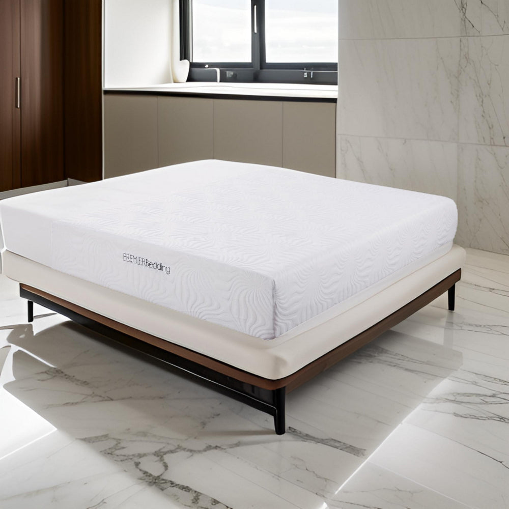 Eastern King Size Mattress with High Density Memory Foam, White By Casagear Home