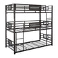 Metal Triple Bunk Bed with Built in Ladder Bronze By Casagear Home BM206557