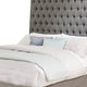 Fabric Upholstered Wooden Queen Size Bed with Button Tufted Details Gray BM206561