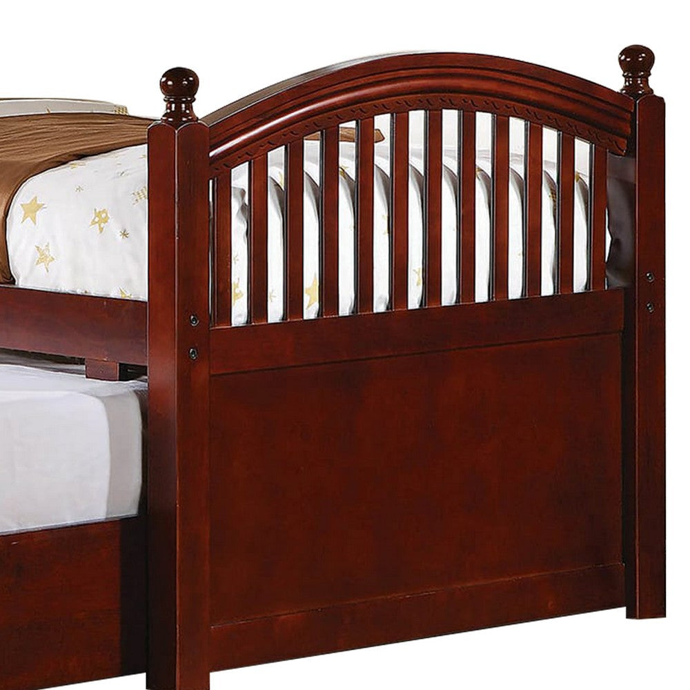 Wooden Twin Size Daybed with Trundle and Three Spacious Drawers Brown BM206586
