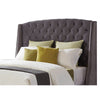 Fabric Upholstered Wooden Queen Size Bed with Winged Headboard Gray By Casagear Home BM206588