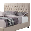 Wooden Eastern King Size Bed with Button Tufted Headboard Beige BM206590