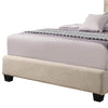 Wooden Eastern King Size Bed with Button Tufted Headboard Beige BM206590