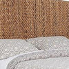 Hand Woven Banana Leaf Upholstered Wooden California King Size Bed Brown By Casagear Home BM206593