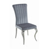 Dining Chair | Metal | Cabriole Front Legs | Set of 4 | Gray & Chrome
