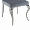 Metal Dining Chair with Cabriole Front Legs Set of 4 Gray and Chrome By Casagear Home BM206607