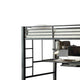 Metal Bunk Bed with Workstation and Guard Rails Black BM206610