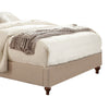 Wooden Eastern King Size Bed with Button Tufted Headboard Beige By Casagear Home BM206623