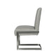 Leatherette Upholstered with Dining Chair with Cantilever Base Set of 2 Gray BM206642