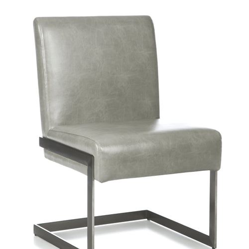 Leatherette Upholstered with Dining Chair with Cantilever Base, Gray
