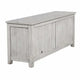 Wooden TV Console with 2 Polyresin Carved Cabinets and 1 Drawer, Gray