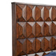 Wooden California King Bed with Honeycomb Design High Headboard, Brown