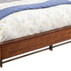 Wooden California King Bed with Honeycomb Design High Headboard, Brown