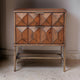Nightstand | 2 Drawer | Honeycomb Design | Metal Legs | Brown