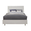Wooden Queen Size Bed with Honeycomb Design High Headboard, White