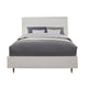 Wooden Queen Size Bed with Honeycomb Design High Headboard, White