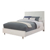 Wooden Queen Size Bed with Honeycomb Design High Headboard, White