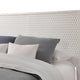 Wooden Queen Size Bed with Honeycomb Design High Headboard, White