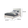 Wooden Queen Size Bed with Honeycomb Design High Headboard, White