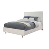 Wooden Standard King Bed with Honeycomb Design High Headboard, White