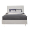 Wooden Standard King Bed with Honeycomb Design High Headboard, White